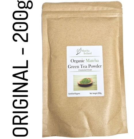 200g Organic Ceremonial Grade Matcha Package Front View - Premium Bulk Size